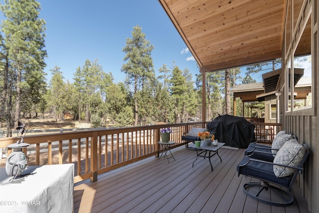 deck with grilling area