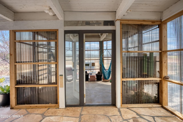 view of unfurnished sunroom