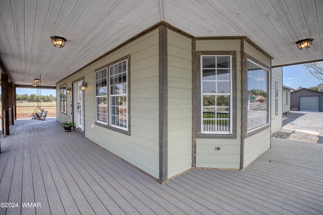 deck with covered porch