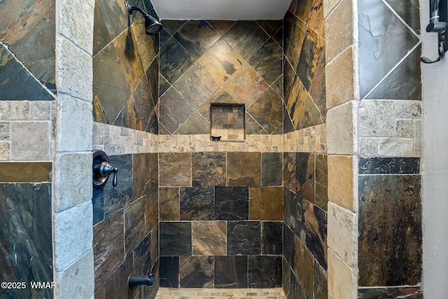 room details with a tile shower