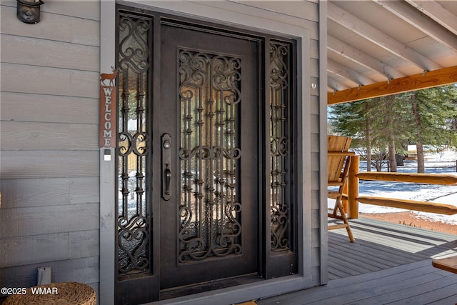 view of doorway to property