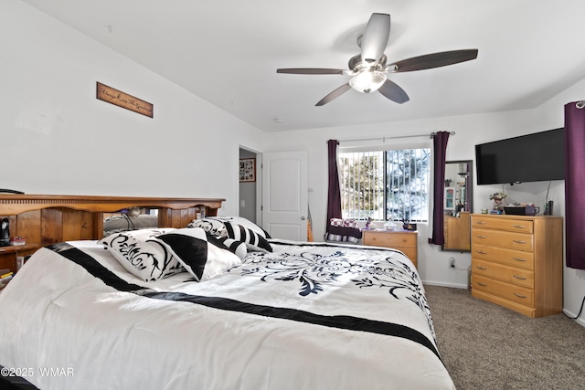 1275 Flag Hollow Rd, Lakeside, AZ 85929 - carpeted bedroom with a ceiling fan and baseboards
