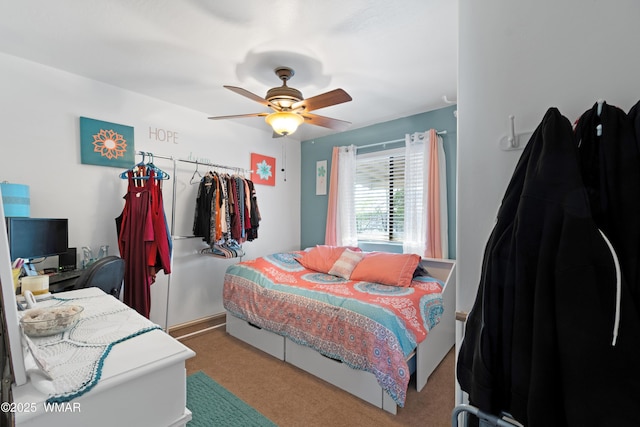 1275 Flag Hollow Rd, Lakeside, AZ 85929 - carpeted bedroom with ceiling fan