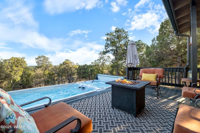 1513 Low Mountain Trl, Heber, AZ 85928 - view of patio with a fire pit