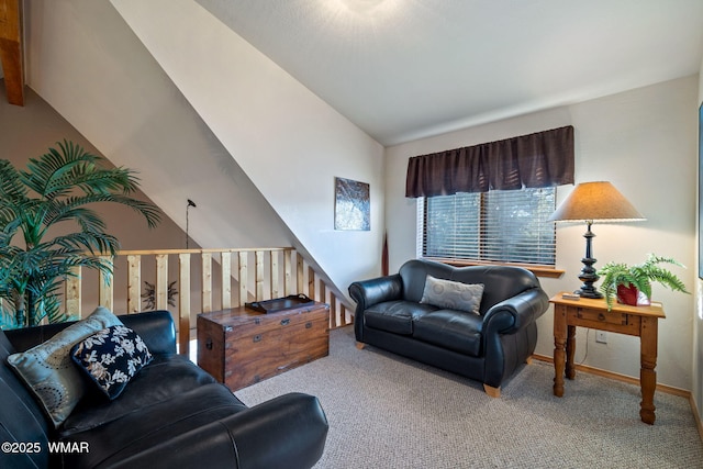 1513 Low Mountain Trl, Heber, AZ 85928 - carpeted living room with baseboards and lofted ceiling