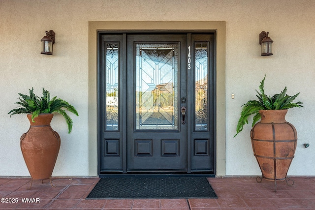 1403 Lobo Trl, Snowflake, AZ 85937 - doorway to property featuring stucco siding