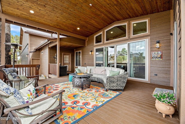 2737 Skyhawk Dr, Overgaard, AZ 85933 - deck featuring an outdoor living space with a fire pit