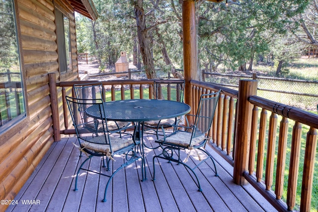 deck featuring outdoor dining space