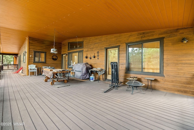 4602 Mountain Gate Cir, Lakeside, AZ 85929 - deck featuring area for grilling and a fire pit