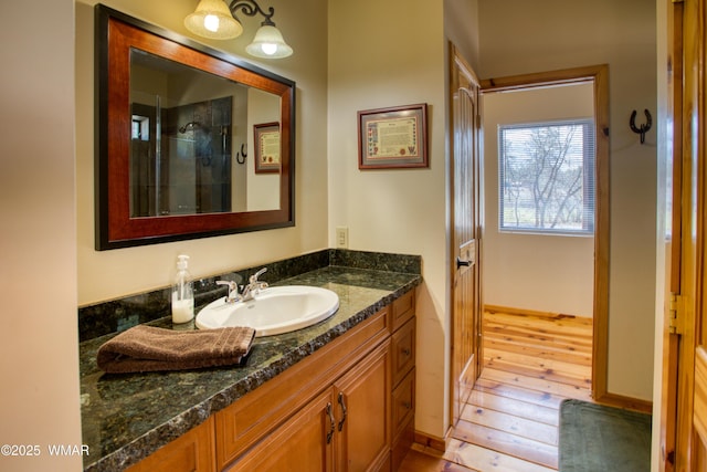 5238 Buck Springs Rd, Pinetop, AZ 85935 - full bathroom featuring vanity and wood-type flooring