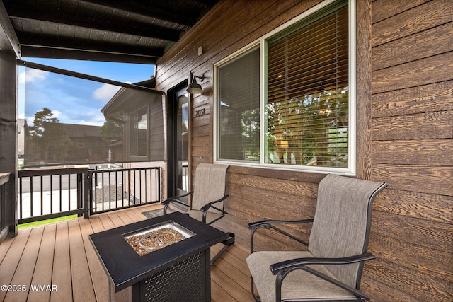 2051 N Bison Pass Ct, Show Low, AZ 85901 - wooden terrace with a fire pit