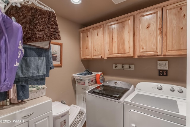 7431 N Gemini Ln, Lakeside, AZ 85929 - washroom with independent washer and dryer, cabinet space, and recessed lighting