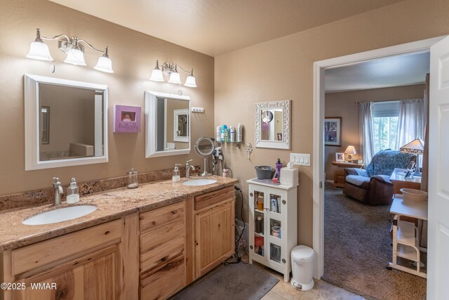 7431 N Gemini Ln, Lakeside, AZ 85929 - full bathroom featuring double vanity and tile patterned floors