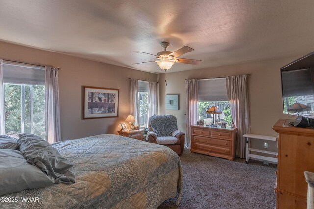 7431 N Gemini Ln, Lakeside, AZ 85929 - bedroom with carpet floors and ceiling fan