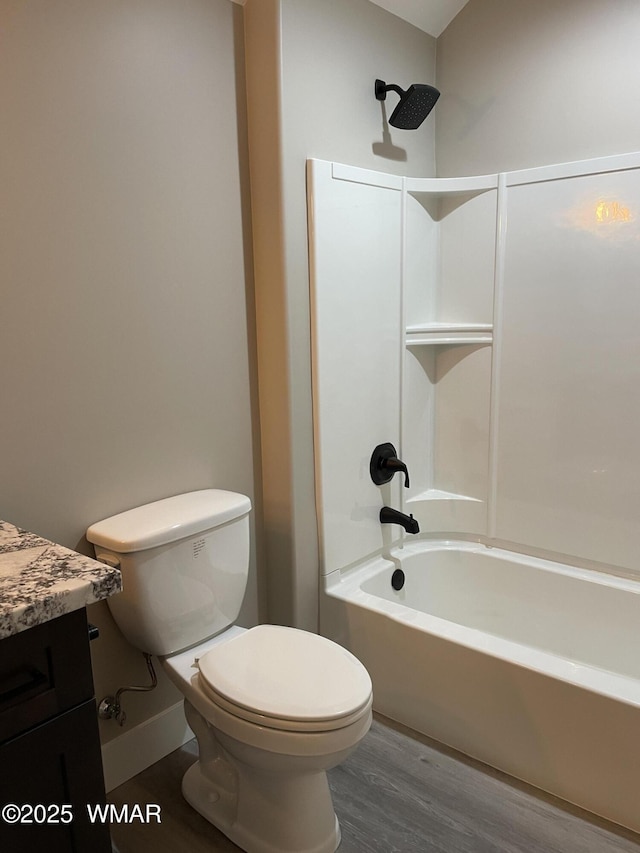 2426 Aspen Run, Pinetop, AZ 85935 - full bath with wood finished floors, toilet, vanity, and washtub / shower combination