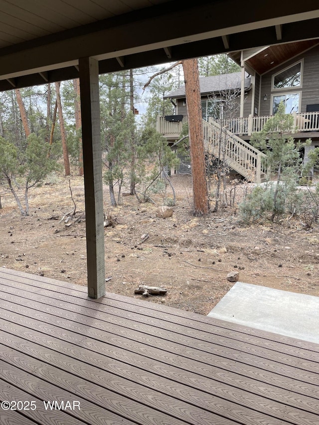 2426 Aspen Run, Pinetop, AZ 85935 - wooden terrace featuring stairs