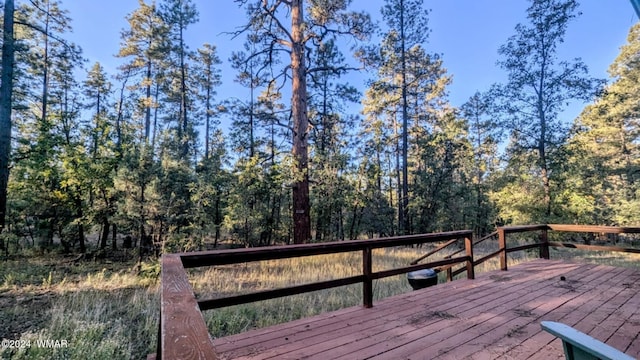 219 Yeager Ln, Lakeside, AZ 85929 - deck featuring a view of trees