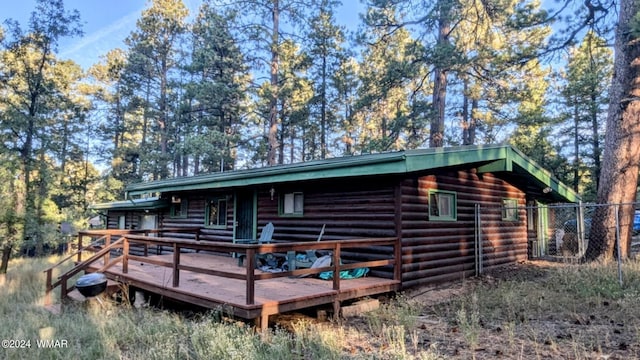 219 Yeager Ln, Lakeside, AZ 85929 - back of house with a deck and log siding