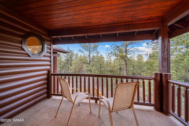 balcony with a wooded view