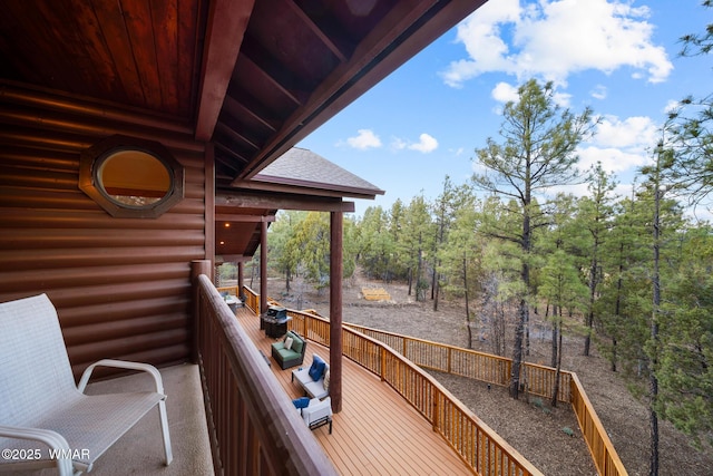 view of wooden deck