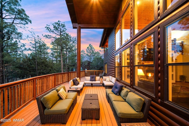 deck with outdoor lounge area