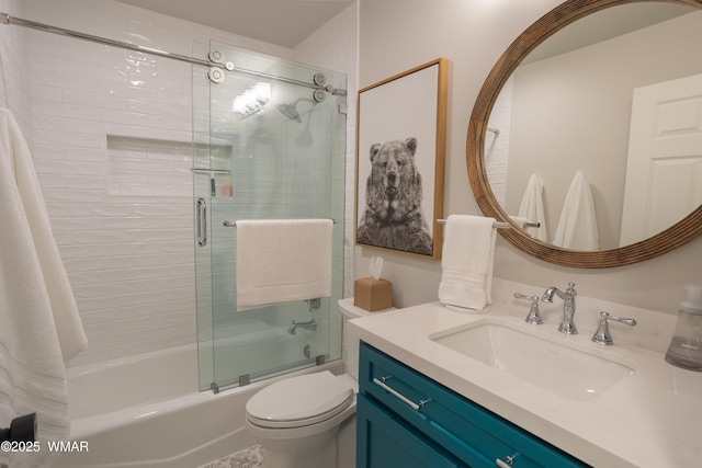 3651 Crown Dancer Dr Unit 8, Pinetop, AZ 85935 - bathroom with toilet, vanity, and enclosed tub / shower combo