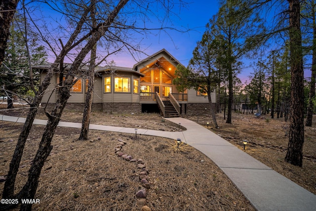 20 W Suncrest Ct, Show Low, AZ 85901 - view of front facade with stairs and a porch