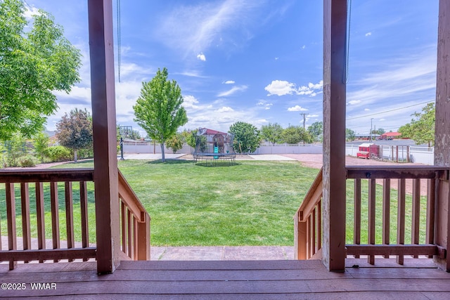 416 S 2nd St, Snowflake, AZ 85937 - wooden deck with a lawn