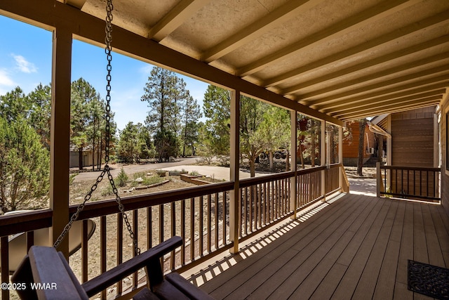 2232 Eagle Ln, Overgaard, AZ 85933 - view of wooden terrace