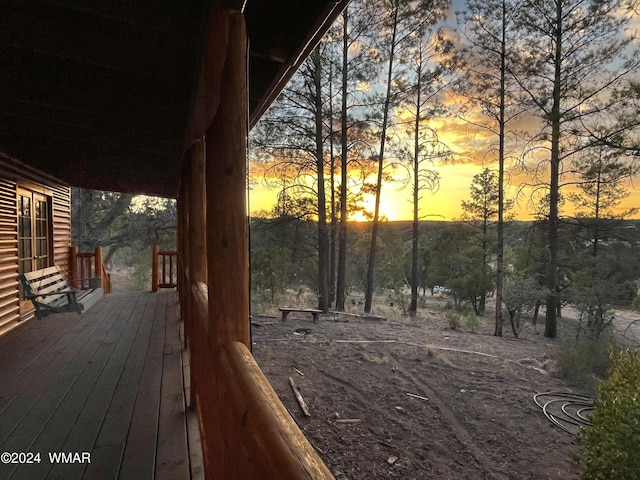 view of deck at dusk