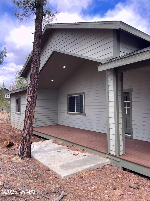 2490 Aspen Run, Pinetop, AZ 85935 - back of house featuring a deck and a patio