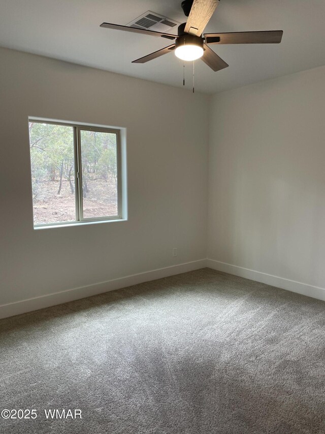 2490 Aspen Run, Pinetop, AZ 85935 - carpeted empty room with baseboards, visible vents, and a ceiling fan