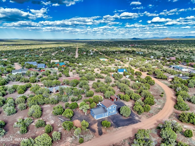 bird's eye view with a mountain view