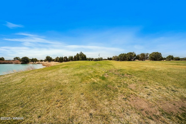 view of yard featuring a water view