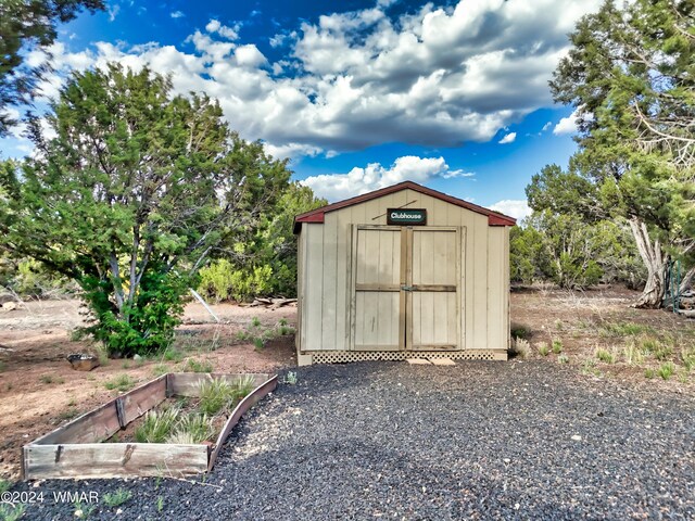 view of shed