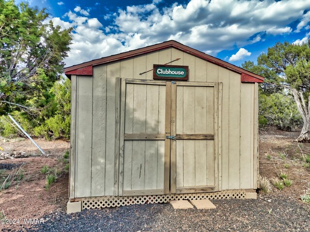 view of shed
