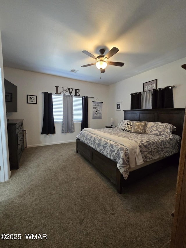 3845 Hidden Ranch Rd, Snowflake, AZ 85937 - carpeted bedroom featuring a ceiling fan and baseboards