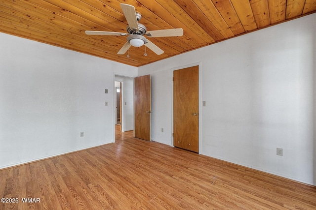 1721 W Huning, Show Low, AZ 85901 - spare room featuring wood ceiling, light wood-style flooring, and ceiling fan