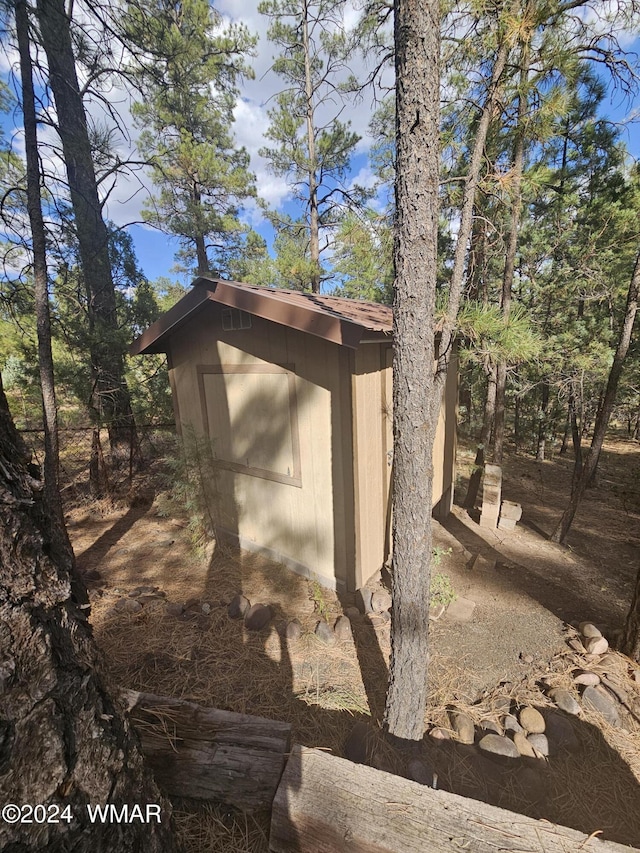 view of shed