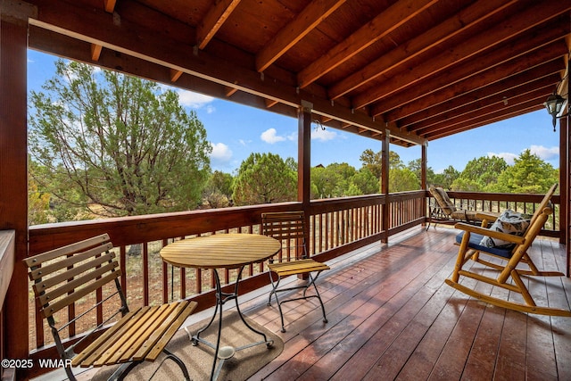 1537 Georgann Cir, Heber, AZ 85928 - wooden terrace featuring view of scattered trees