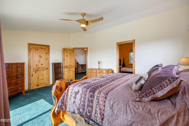 1537 Georgann Cir, Heber, AZ 85928 - bedroom with carpet floors and ceiling fan