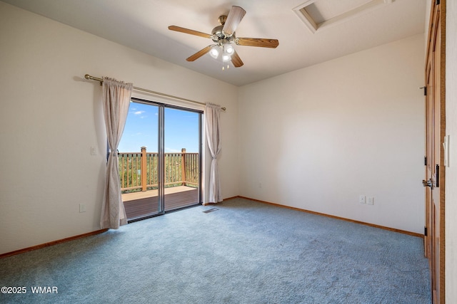 1561 S Canyon Ridge Trl, Show Low, AZ 85901 - carpeted spare room featuring baseboards, attic access, and ceiling fan