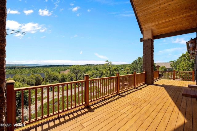 1561 S Canyon Ridge Trl, Show Low, AZ 85901 - deck featuring a forest view