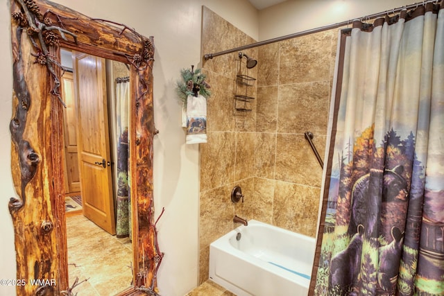 bathroom with shower / tub combo