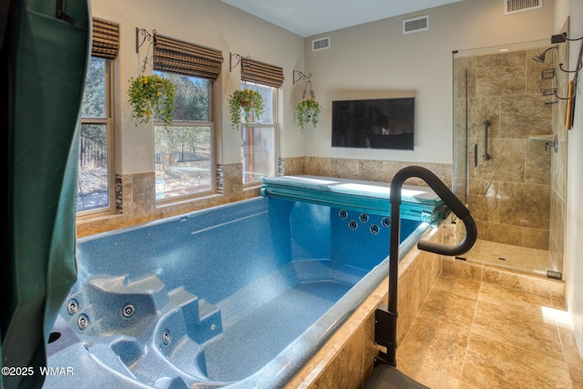 interior space featuring an indoor hot tub