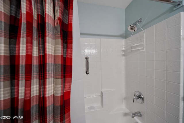 bathroom featuring shower / bath combination with curtain