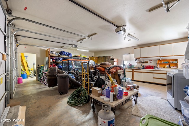 2 Acr 1027, Greer, AZ 85927 - garage with washing machine and clothes dryer and a garage door opener