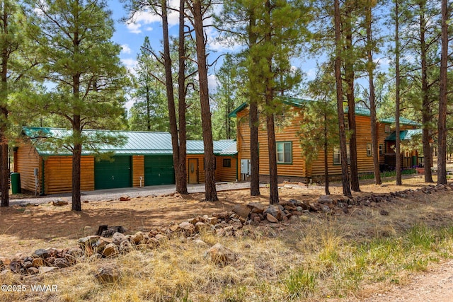 2 Acr 1027, Greer, AZ 85927 - view of home's exterior featuring faux log siding, a garage, and metal roof