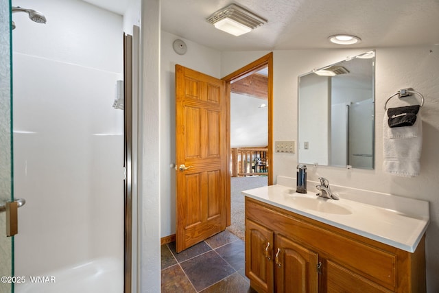2 Acr 1027, Greer, AZ 85927 - full bath featuring a shower stall, vanity, and stone finish flooring