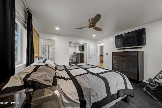 323 N Woodland Rd, Lakeside, AZ 85929 - bedroom featuring recessed lighting, baseboards, and ceiling fan